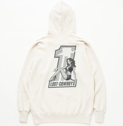 画像1: LASTMAN (PRINTED HOODIE -NO.1-) OATMEAL