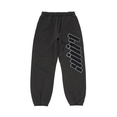 画像1: LQQK STUDIO (WASHED FLEECE PANTS) BLACK