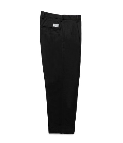 画像1: WACKO MARIA (DOUBLE PLEATED CHINO TROUSERS) BLACK