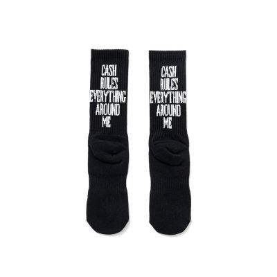 画像1: LASTMAN (LOGO SOX -CASH RULES-) BLACK