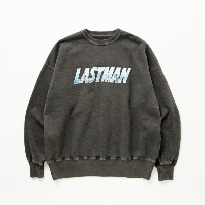 画像1: LASTMAN (PRINTED CREW NECK -CITY-) BLACK