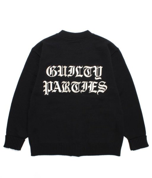 画像1: WACKO MARIA (LETTERED CARDIGAN TYPE-2) BLACK (1)