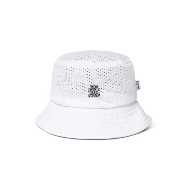 画像1: BLACK EYE PATCH (SMALL OG LABEL MESH BUCKET HAT) WHITE (1)