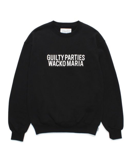 画像1: WACKO MARIA (MIDDLE WEIGHT CREW NECK SWEAT SHIRT) BLACK (1)