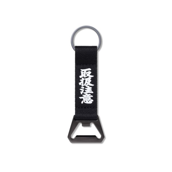 画像1: BLACK EYE PATCH (HWC BOTTLE OPENER WEBBING KEYCHAIN) BLACK (1)