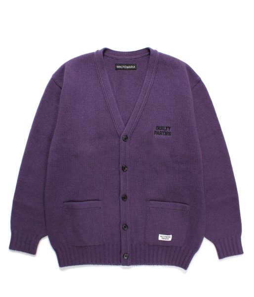 画像1: WACKO MARIA (CLASSIC CARDIGAN TYPE-2) PURPLE (1)