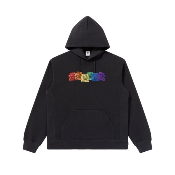 画像1: BLACK EYE PATCH (RAINBOW OG LABELS HOODIE) BLACK (1)