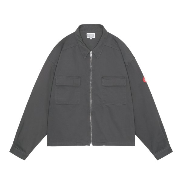 画像1: C.E (PATCHED ZIP SHORT SHIRT JACKET) CHARCOAL (1)