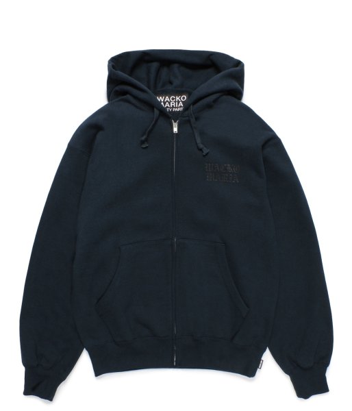 画像1: WACKO MARIA (HEAVY WEIGHT FULL ZIP HOODED SWEAT SHIRT TYPE-2) NAVY (1)