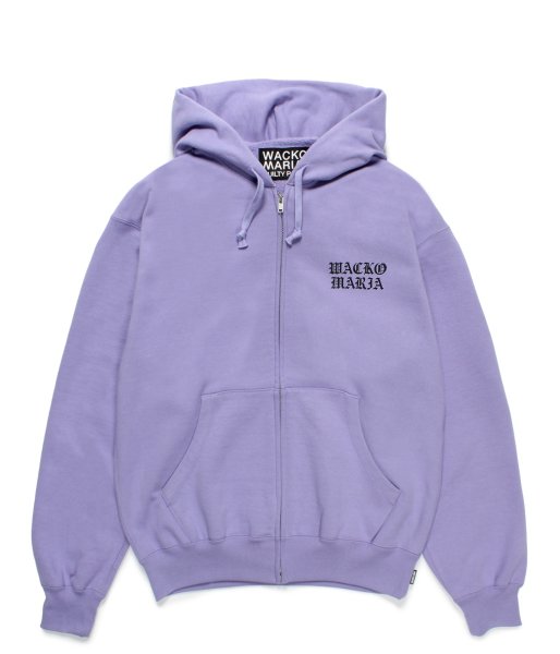 画像1: WACKO MARIA (HEAVY WEIGHT FULL ZIP HOODED SWEAT SHIRT TYPE-2) PURPLE (1)