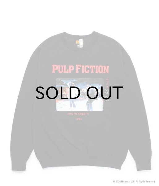 画像1: WACKO MARIA (PULP FICTION CREW NECK SWEAT SHIRT TYPE-4) BLACK (1)