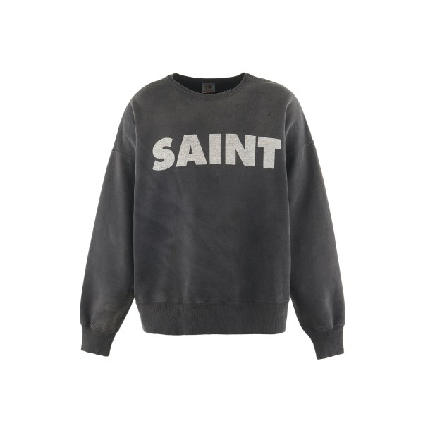 画像1: SAINT Mxxxxxx (CREW SWEAT_SAINT) BLACK (1)