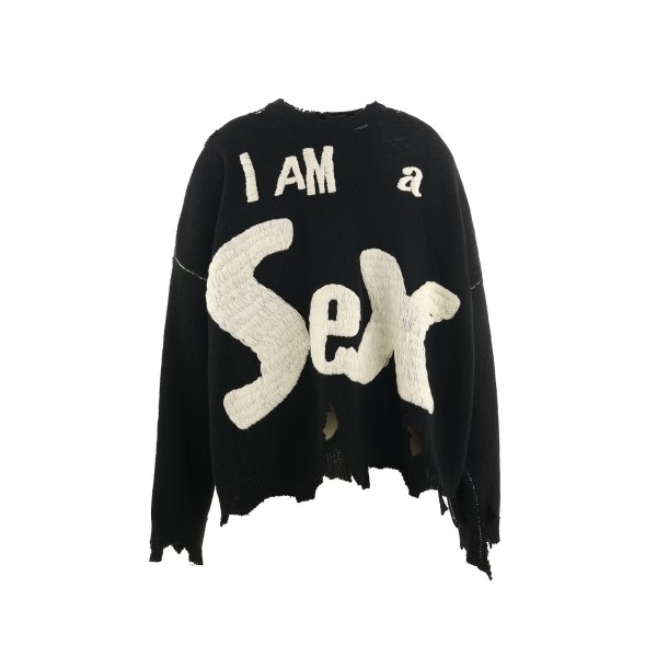 画像1: SAINT Mxxxxxx (SEX PISTOLS_I AM A CREW KNIT) BLACK (1)