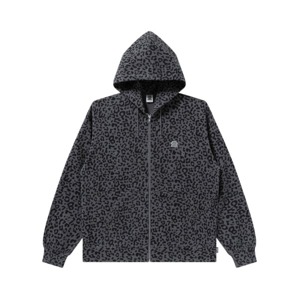 画像1: BLACK EYE PATCH (SMALL OG LEOPARD ZIP HOODIE) CHARCOAL (1)