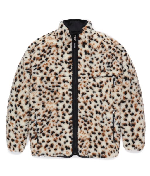 画像1: WACKO MARIA (REVERSIBLE LEOPARD BOA JACKET) WHITE (1)