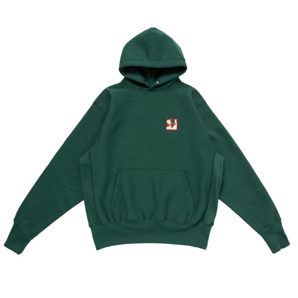 画像1: LQQK STUDIO (SIGNATURE SNAP FLEECE HOODIE) F.GREEN (1)