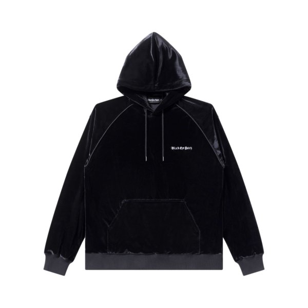 画像1: BLACK EYE PATCH (OE LOGO VELOUR HOODIE) BLACK (1)