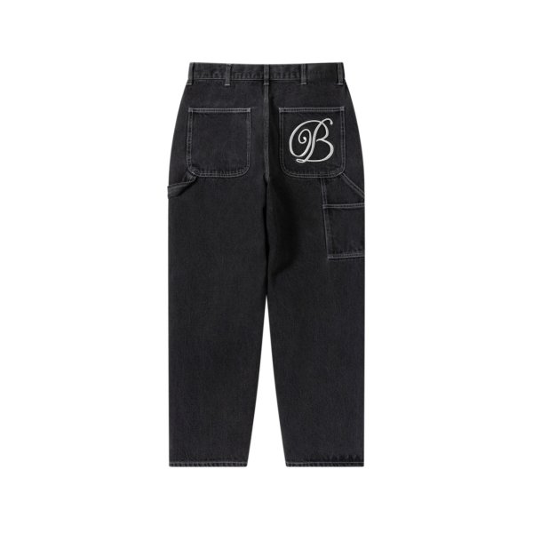 画像1: BLACK EYE PATCH (B EMBLEM DOUBLE KNEE DENIM PANTS) BLACK (1)