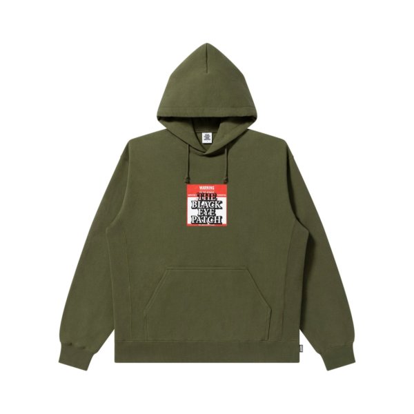 画像1: BLACK EYE PATCH (DO NOT REMOVE LABEL HOODIE) OLIVE (1)