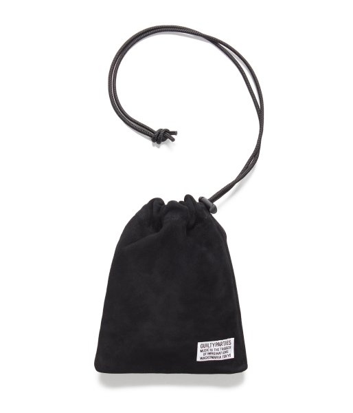 画像1: WACKO MARIA (SUEDE LEATHER SHPULDER POUCH) BLACK (1)