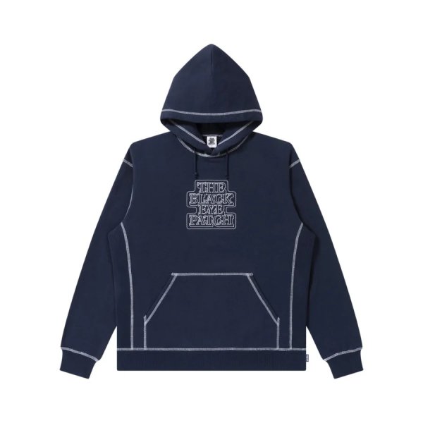 画像1: BLACK EYE PATCH (OG LABEL OUTLINE EMBROIDERED HOODIE) NAVY (1)