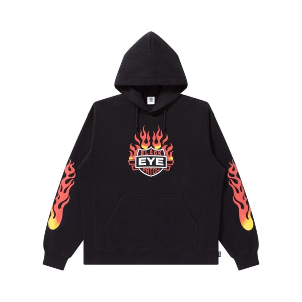 画像1: BLACK EYE PATCH (FLAME RIDER LOGO HOODIE) BLACK (1)