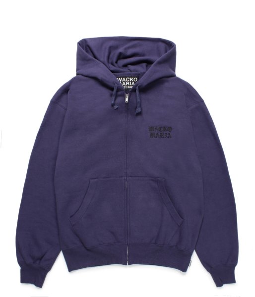 画像1: WACKO MARIA (HEAVY WEIGHT FULL ZIP HOODED SWEAT SHIRT TYPE-4) PURPLE (1)