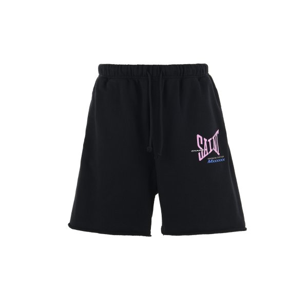 画像1: SAINT Mxxxxxx (RIBON SAINT SWEAT SHORTS) BLACK (1)