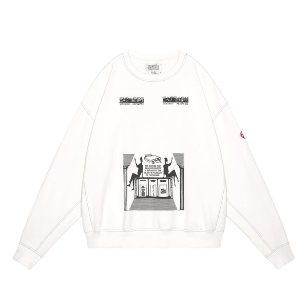 画像1: C.E (OVERDYE MD MACHINES CREW NECK) WHITE (1)