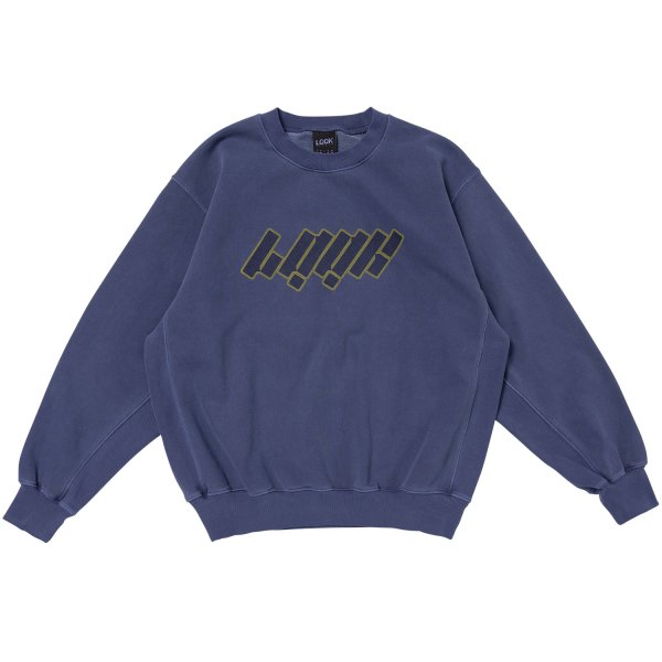 画像1: LQQK STUDIO (WASHED FLEECE CREWNECK) BLUE (1)