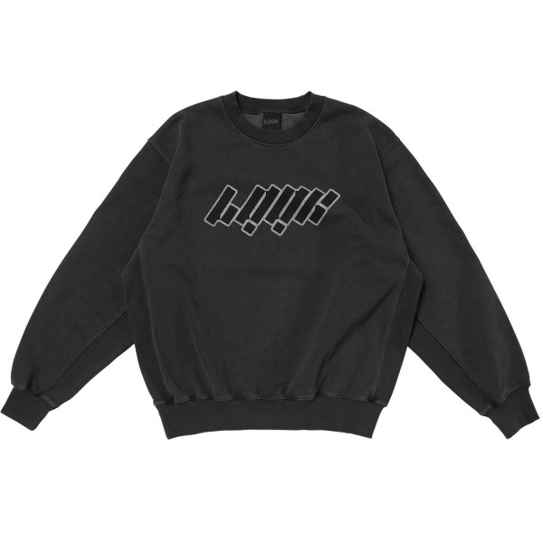 画像1: LQQK STUDIO (WASHED FLEECE CREWNECK) BLACK (1)