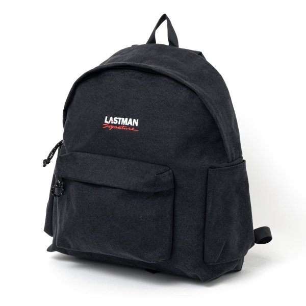 画像1: LASTMAN (LOGO EMBROIDERED BAGPACK) BLACK (1)