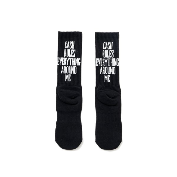 画像1: LASTMAN (LOGO SOX -CASH RULES-) BLACK (1)