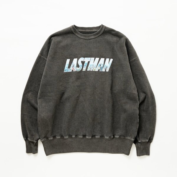 画像1: LASTMAN (PRINTED CREW NECK -CITY-) BLACK (1)