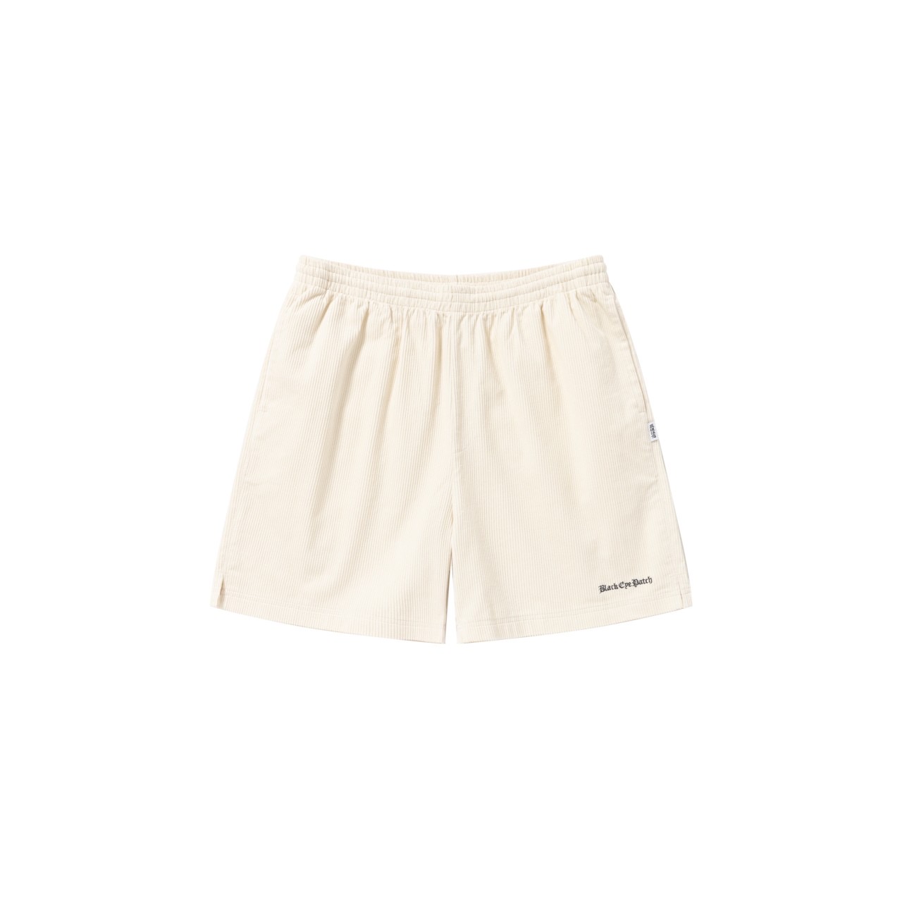 BLACK EYE PATCH (OE LOGO EMBROIDERED CORDUROY SHORTS) OFF WHITE - FAMLEST